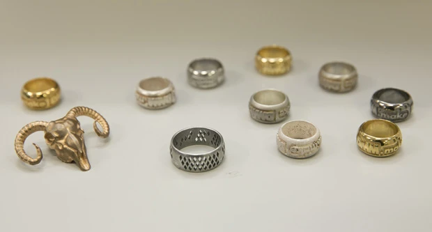 3Dプリンターが得意とするのが指輪だ。今後は女性をターゲットにしたオリジナルリングもはやるかも!