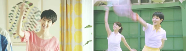  ＣＭスタート直後は写真のようなニコニコ顔の剛力さん。しかし、突然のアクシデントが発生！！