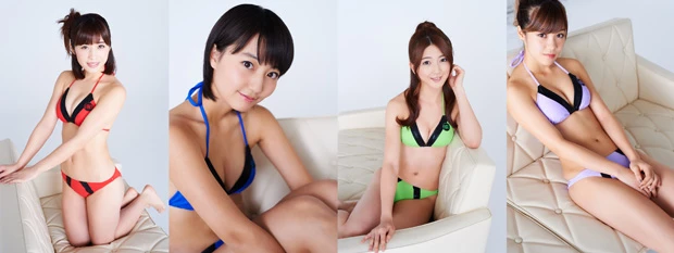  アップアップガールズ（仮）メンバー。左から仙石みなみ、新井愛瞳、森咲樹、佐藤綾乃