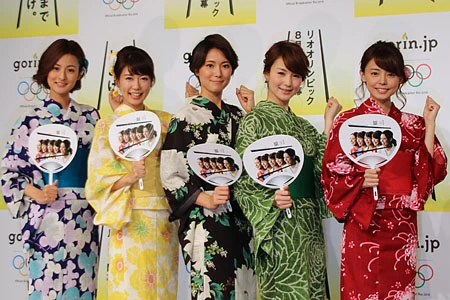 浴衣の人気女子アナ５人がリオ五輪に決意 「一緒に眠れない夜を過ごしましょう」