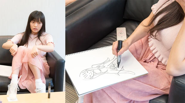  体でこれから撮りたいシチュエーションを説明する平塚。ちなみに「絵が上手くいかない」と言いつつ意外と上手い