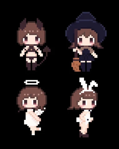 今はドット絵を描くのが楽しいそう！　こちらは趣味で描いたオリジナルイラスト（作・葉月つばさ）