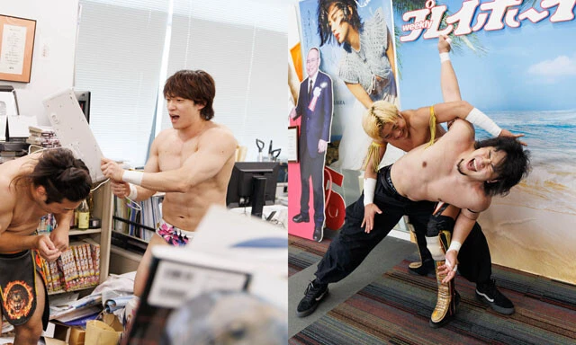 上野勇希、MAOらDDTのレスラーが週プレ編集部で大激闘!?　前代未聞の"編集部プロレス"をレポート！