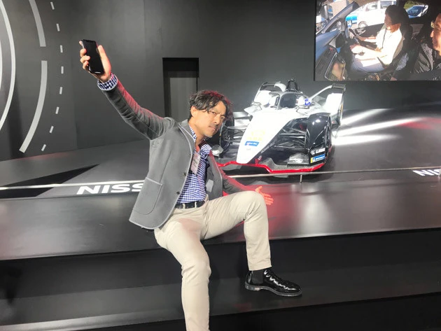 日産フォーミュラ Ｅカー。フォーミュラＥ選手権を戦う日産の新型マシンを推すシオミ