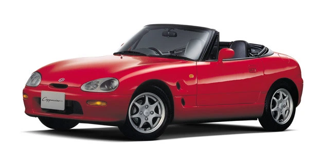 スズキ カプチーノ(平成3年~平成10年) 軽自動車では唯一のFRオープンスポーツとして人気爆発。新車価格は145万8000円だった
