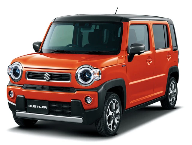スズキ「ハスラー」。推しグレード…ハイブリッドＸ（４ＷＤ）、価格１６５万２２００円。全長３３９５㎜×全幅１４７５㎜×全高１６８０㎜。推しグレードはマイルドハイブリッドを搭載する
