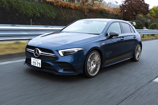 AMG A35 4MATIC メルセデスAMGが手がけた最新ホットハッチ。よりパワフルなA45もあるが、A35でも走りは超元気。価格628万円