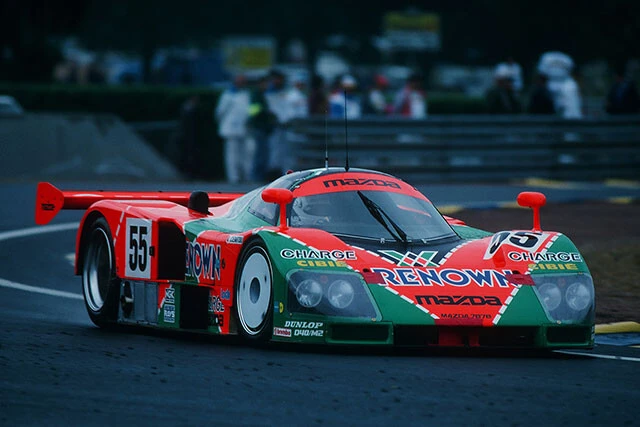 ロータリーの名車③マツダ「787B」マツダのロータリーエンジンを搭載するレースカーの集大成として誕生。1991年に開催された第59回のル・マン24時間レースで優勝