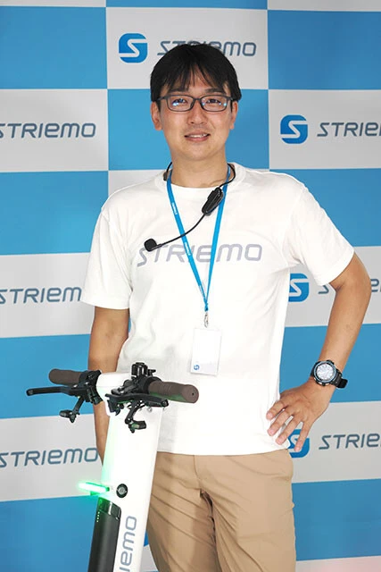 ストリーモ 代表取締役CEO・森 庸太朗氏。ホンダの元技術者である森氏いわく、「低速時に安定感が高いのもストリーモの強みです。物流倉庫や工場などでも活用していただきたい」