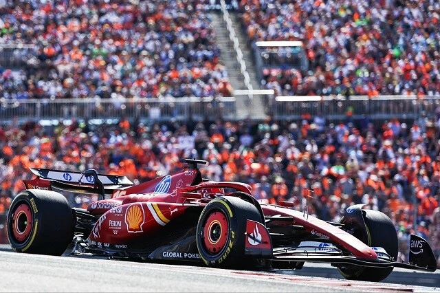 4番グリッドからスタートを決めて1コーナーでトップに立つと、そのまま圧勝。今季3勝目を飾ったフェラーリのルクレール。「楽観的な目標かもしれないが、コンストラクターズ・タイトル獲得を目指す」と語る