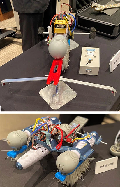 (上)NHK『魔改造の夜』を制した本番機(1.5号機)。(下)試作機(3号機)。実際に目にすると、試作機(3号機)は超ド迫力