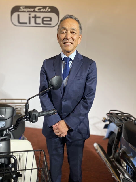 ホンダモーターサイクルジャパン代表取締役社長・室岡克博 「原付はホンダの創業期の主力製品であり、生活に役立ちたいという企業理念の象徴。重要なカテゴリー」と室岡社長