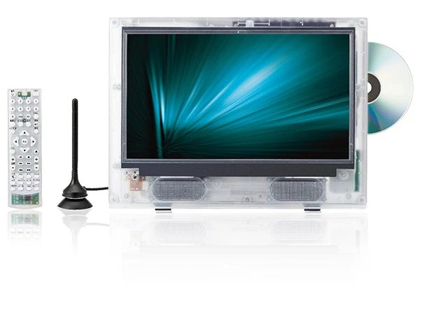 中まで見せて大ヒットした多機能テレビ! スケルトンDVD内蔵13.3型LED液晶テレビ
