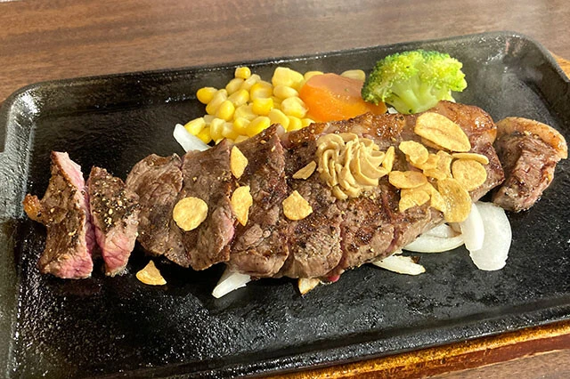 7月24日までの期間限定で販売されているイチボステーキ150g1290円（税込）。牛1頭から2㎏しか取れない希少部位だ！