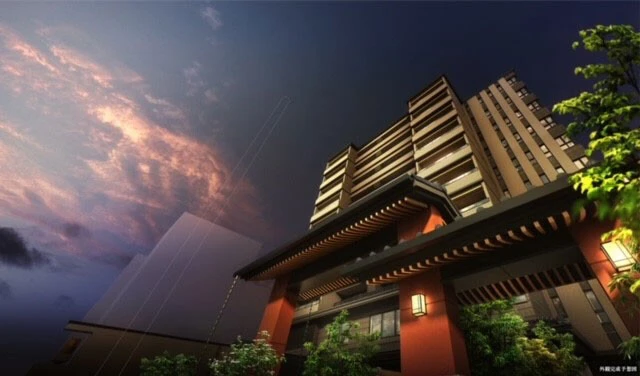 三井不動産レジデンシャルが四条河原町に建設中のマンションの完成予想図