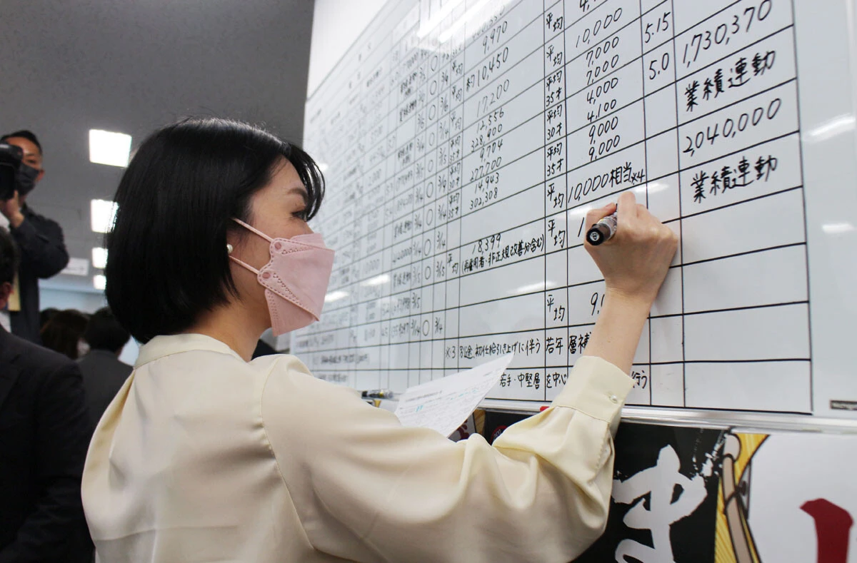 今年の春闘でも賃上げムードは継続中だが、まだ物価上昇のペースには届いていない。引き続き「値上げ、賃上げ、当たり前」な時代になりますように(写真は昨年春闘時、産業別労働組合JAM事務所)