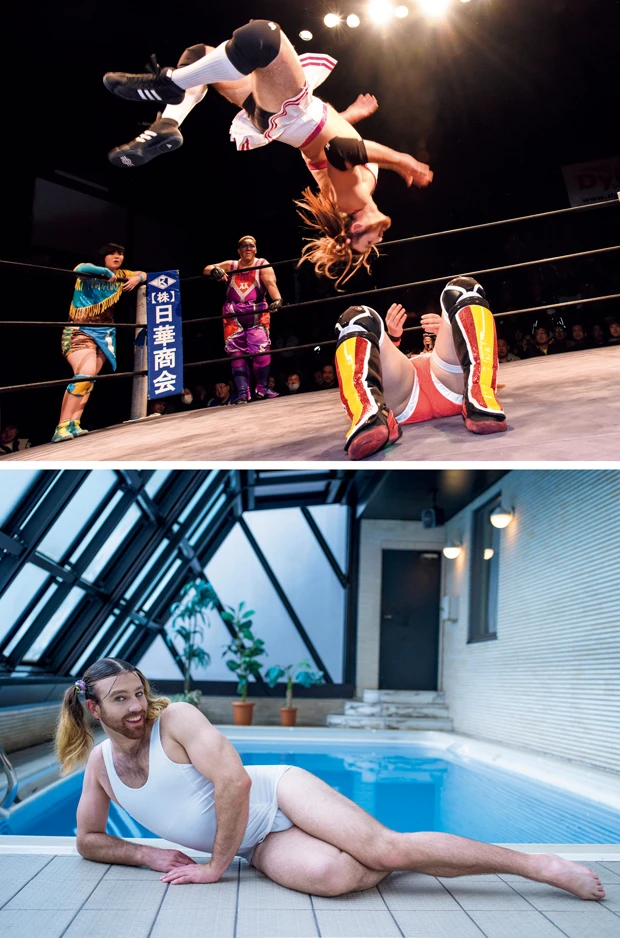 プロレスラーとしても活躍しつつ……、例のプールでグラビア撮影も。振り幅広すぎ!
