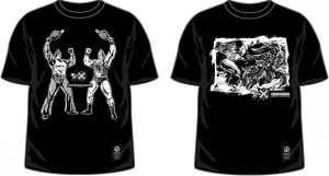 (左)キン肉マンとキン肉マングレートが「こんがり肉」を掲げる。(右)バッファローマンとディノバルトがぶつかりあう! 他に2種類あり、12月29日から「イーカプコン」などで予約開始。各4000円(税別)