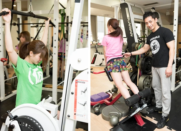 森は『ラットマシン』、古川は『バックエクステンション』とトレーニングはまだまだ続く