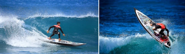 海だけでなく、湖や川などでも走航可能。走航後の本体は、丸ごと水洗いできるので、メンテナンス性はかなり有能! バッテリーをフル充電した状態で、約7分間走航できる