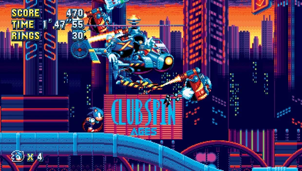 写真のような完全新規のステージも登場。迫力のボス戦、そしてソニックシリーズならではのスピード感も、ワイドな画面で遊べば楽しみ倍増!!