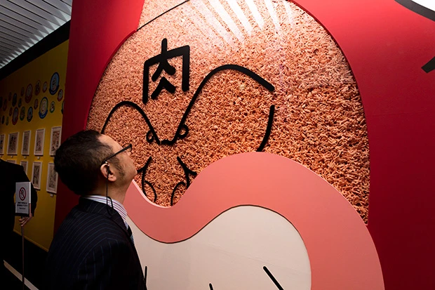 肌色部分に、およそ3万個のキンケシが入っているキン肉マンマスクも見物だ