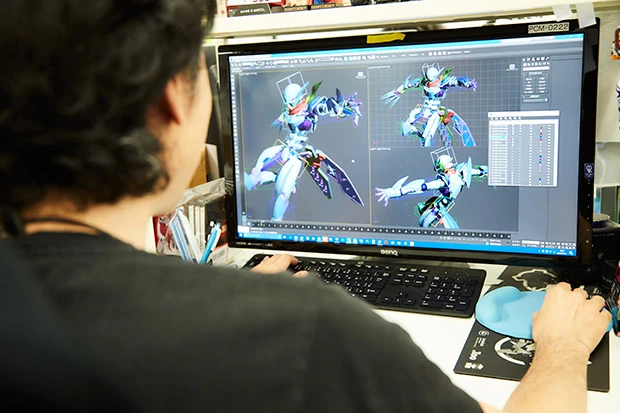 サンジゲンのスタジオ内での作業風景。3DCG制作のスペシャリストたちが日夜作業を行っている