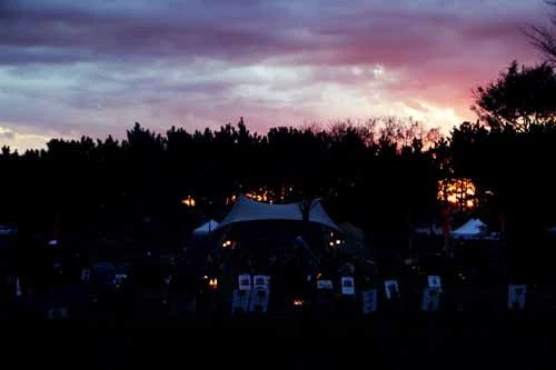 焚き火と夕焼けのマリアージュ