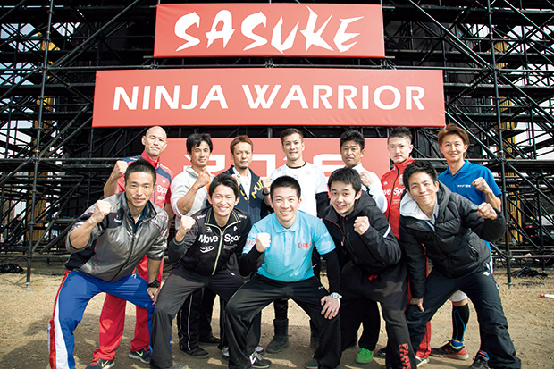 『SASUKE』第35回大会で活躍が期待される有力選手たち(上段左から、髙橋賢次、山本進悟、菅野仁志、川口朋広、竹田敏浩、長崎峻侑、日置将士。下段左から、鈴木祐輔、又地諒、森本裕介、佐藤惇、漆原裕治)