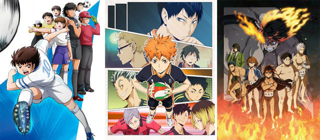 (左)『キャプテン翼<プレイバック> 第1~28話』 放送時間:12/30(日)12:00~1:30 ©高橋陽一/集英社・2018キャプテン翼製作委員会 (中)『ハイキュー!! セカンドシーズン 全25話一挙放送』 放送時間:12/29(土)12:00~0:00 ©古舘春一/集英社・「ハイキュー!! セカンドシーズン」製作委員会・MBS (右)『火ノ丸相撲<プレイバック> 第1~8話』 放送時間:12/28(金)14:20~18:00 ©川田/集英社・「火ノ丸相撲」製作委員会