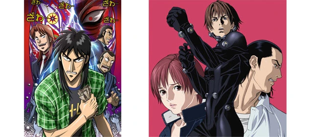 （左）『逆境無頼カイジ　破戒録篇　全２６話』　放送時間：１２／３０（日）２１：００　©福本伸行／講談社・VAP・NTV　（右）『ＧＡＮＴＺ［Ｒ―１５相当］　全２６話』　放送時間：１２／２９（土）２１：００　©2004 奥 浩哉／集英社 GANTZ Partners