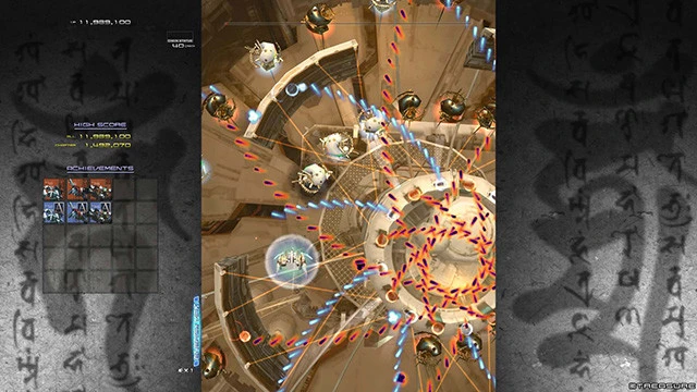 写真はプレステ4版。最難関の白黒の弾と敵が入り乱れるステージ4。