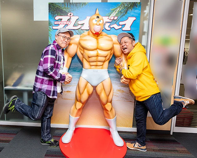 ５月２０日発売『週刊プレイボーイ２２号』での「キン肉マン祭り」を前に週プレ編集部に訪問するゆで先生