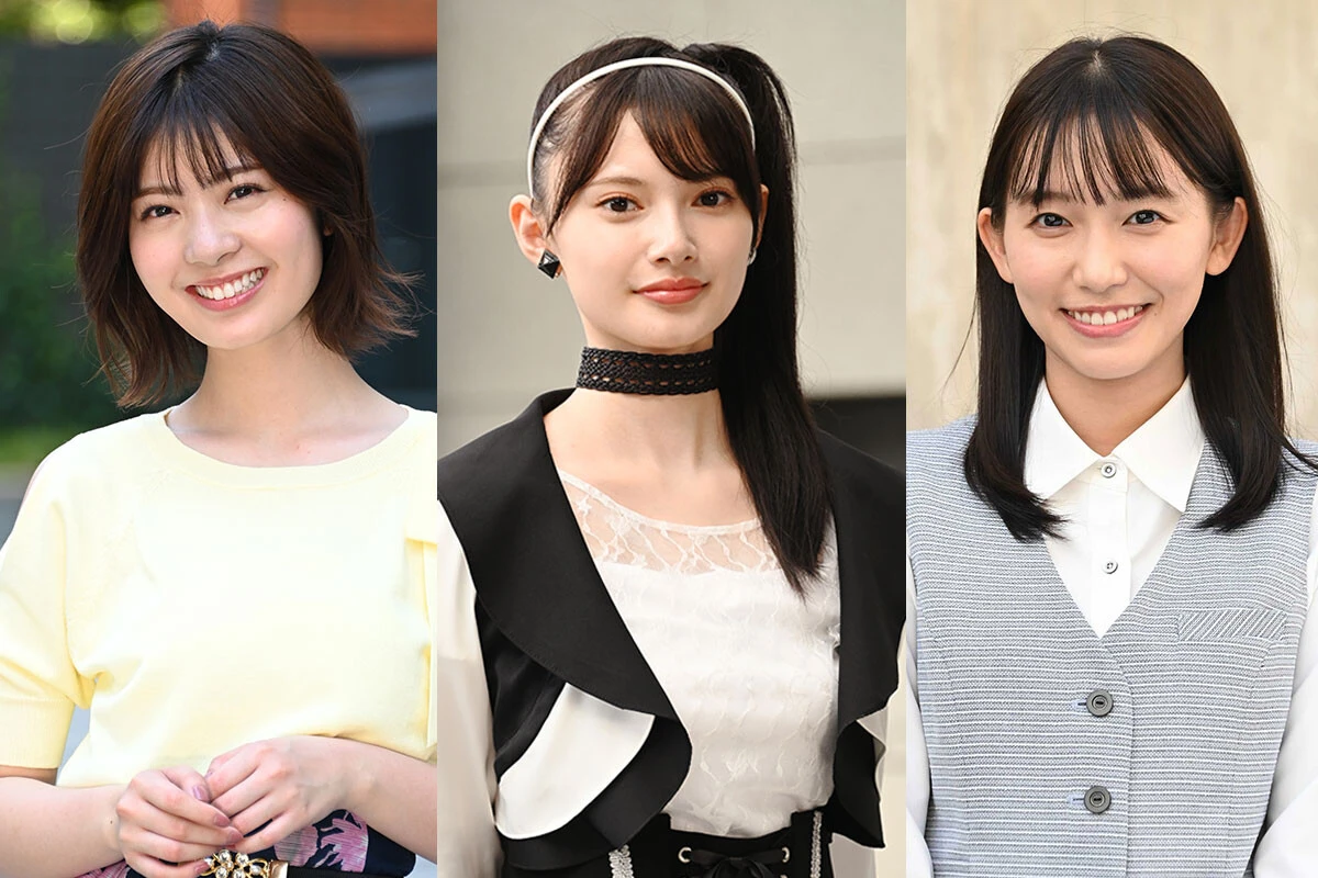 『仮面ライダーギーツ』に出演する女性キャスト陣。（左から）星乃夢奈／鞍馬祢音役、青島 心／ツムリ役、志田音々／桜井沙羅役。オーディションや現場でのそれぞれの印象を武部プロデューサーが語ってくれた