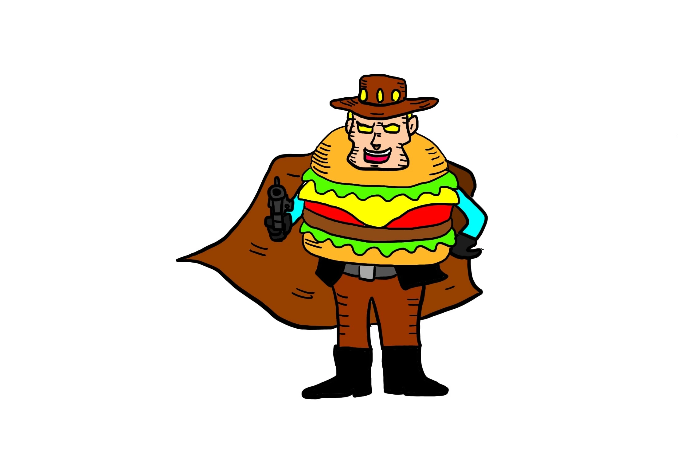 なすなかにし・中西考案超人「ハンバーガーカウボーイ」