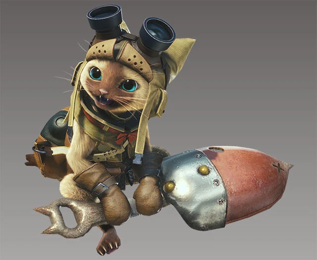 モンハンのマスコット「アイルー」。この中で「オトモアイルー」と呼ばれる個体はおとり役、回復、攻撃、素材の採集など、さまざまな手段でハンターを手助けしてくれる