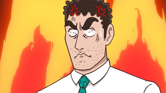 激辛カレーを食べたときのアニメオリジナルの表情。原作ファンの期待に応えつつ独自の演出にも挑戦する