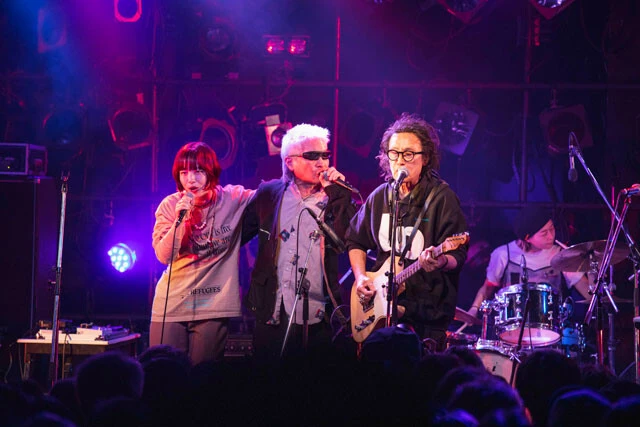 eri、高木完、立花ハジメ、hina(左から)