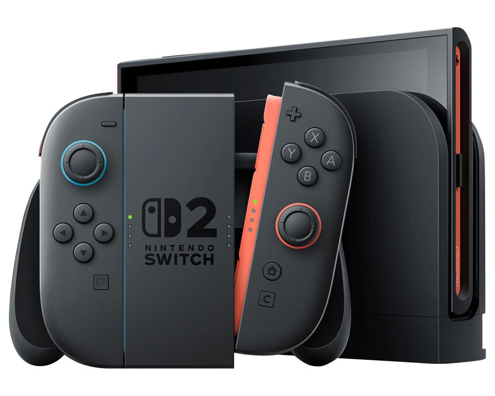 Switch 2。発売価格は4万9980円（税込）。＂家でも外でも遊べる＂という初代のコンセプトを引き継ぎつつ、マウス接続対応など遊び方も拡大。発売初週の国内販売台数は約122万台と推定され、歴代最高の滑り出しを記録する勢い