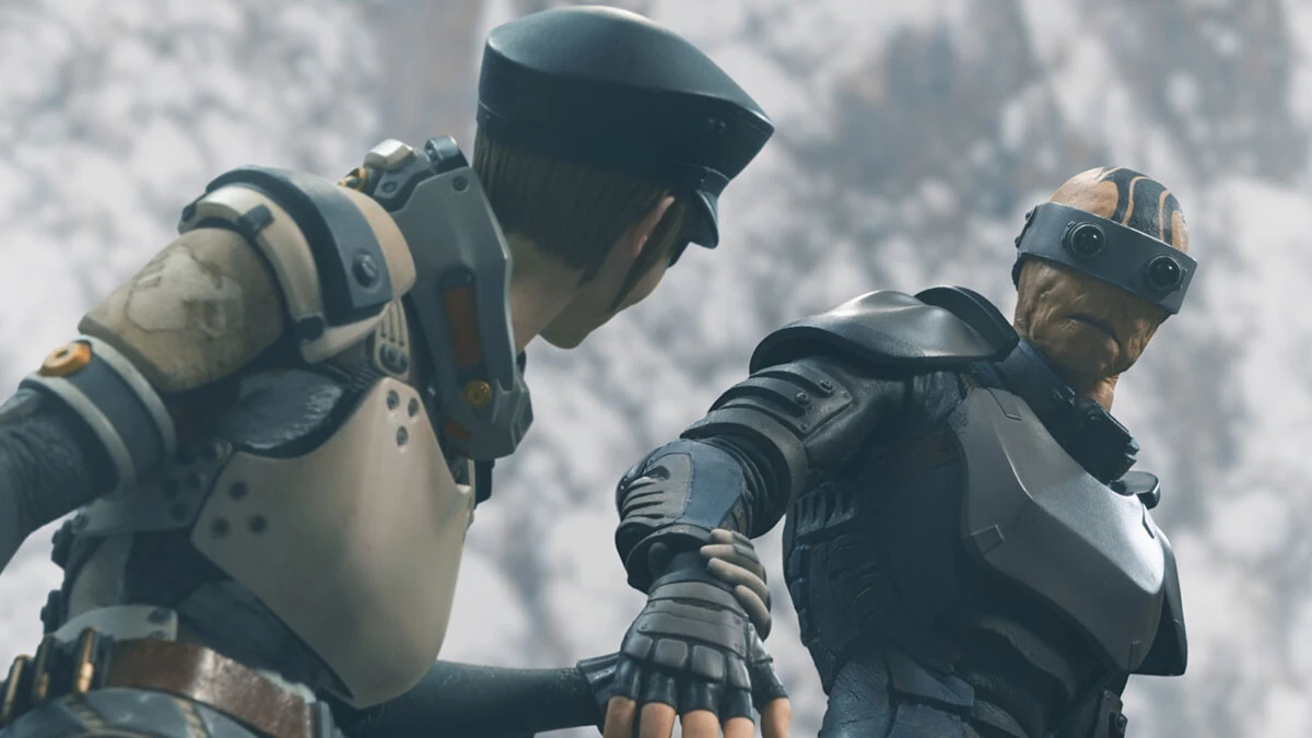 人間の女性・トリス（左）と、人工生命体マリガン・ダンテ（右）の共闘に注目