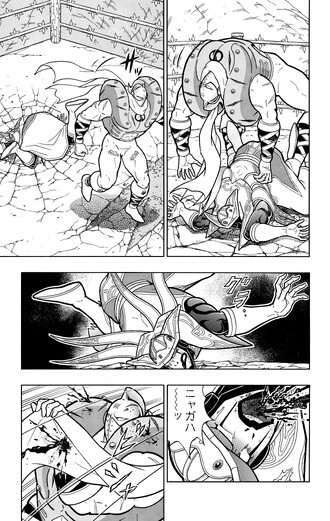 完璧に決まったシルバーマンの必殺技アロガント・スパーク。サイコマンがグニャグニャになるほどの破壊力...!!