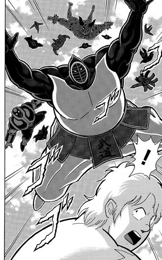 実は『キン肉マンⅡ世』のセルフオマージュにもなっている襲来シーン。テリーマンの靴ひもが切れるシーンなど、序盤からファンを喜ばせる要素が満載だった（JC第38巻より）