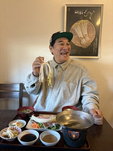 しゃぶしゃぶ御膳は長さそのままの大鰐温泉もやしが楽しめます