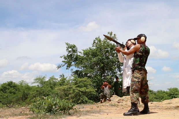 イラク戦争やアフガン戦争でも使われたＲＰＧロケット弾。教官の注意を聞かないとケガをする