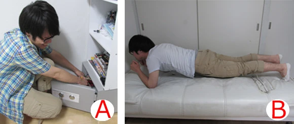 【写真Ａ】『大好きなＡＶ女優・由愛可奈のＡＶを封印！』大好きな由愛可奈ちゃんとのお別れ。白目をむくほど真剣に仕事へ取り組む姿勢に尊敬の念すら抱いており、心の支えでもあった。本当に好きだったよ（キリッ）【写真Ｂ】『オナ用のエネルギーは筋トレで消耗！』うつぶせの状態で前腕を床につけ、接地した腕と足先で体を上下させる筋トレ＝フロントプランクがオススメ。正常位の動きと酷似しているのが玉にきずですが、効果はテキメンです！