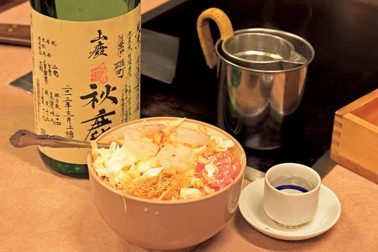 秋鹿 山廃純米無濾過生原酒×トムヤムクンもんじゃ