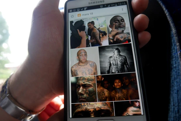 アーティスティックなタトゥーの紹介かと思いきや、「マラス」の画像