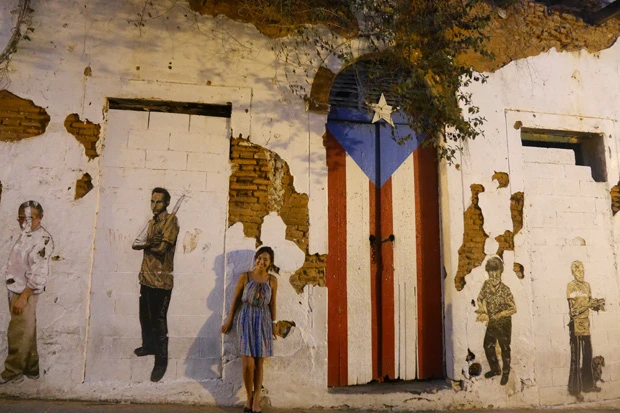 プエルトリコの国旗が描かれたドア