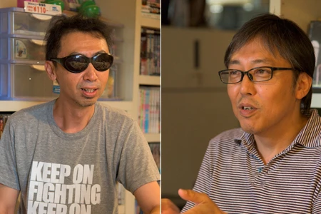Ｖ＆Ｒに集う“特殊な俳優”について語るカンパニー松尾氏(左)とＡＶブームの背景に「ユーザーの蔑みの感情がある」と指摘するバクシーシ山下氏（右）