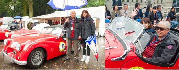 愛車「TRIUMPH TR2/T3」で父と娘のドライブを楽しんでいるという金子親子